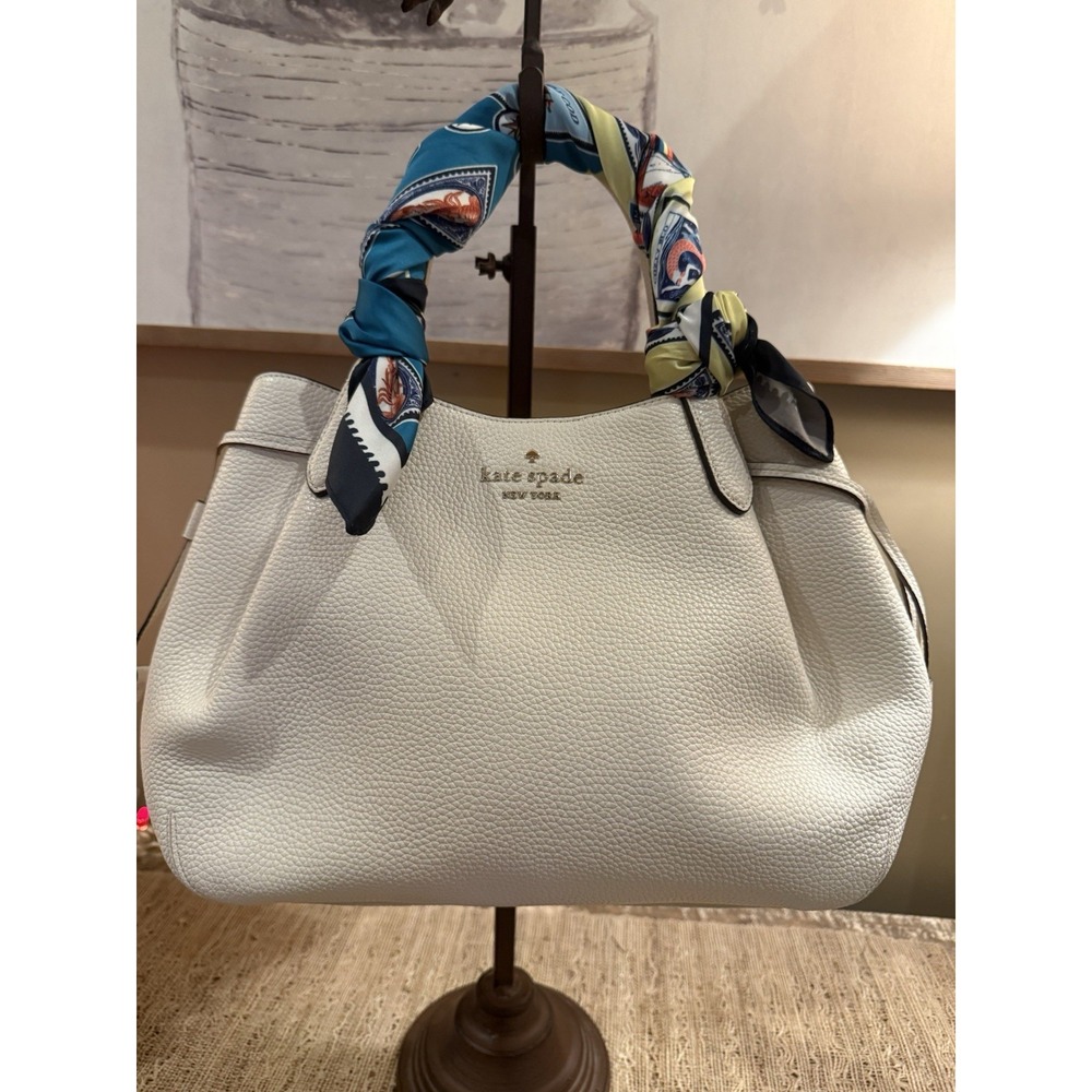 NWT Kate Spade Dumpling Leather Large Satchel Bag Parchment Crossbody 459$